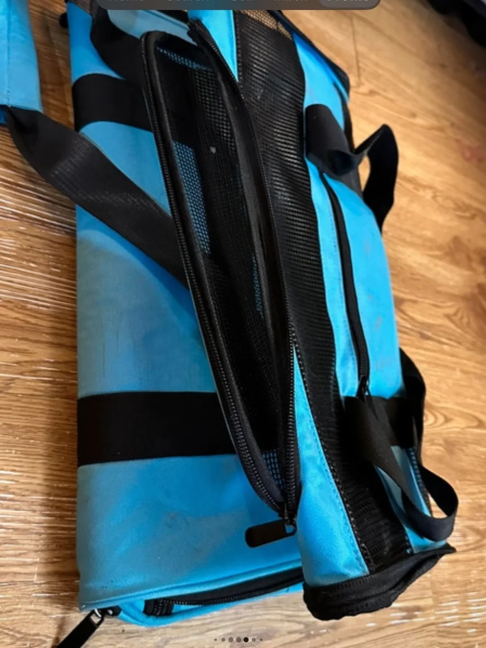 “Like New”. Excellent Condition! Foldable Blue Small Cat/Dog Pet Carrier.